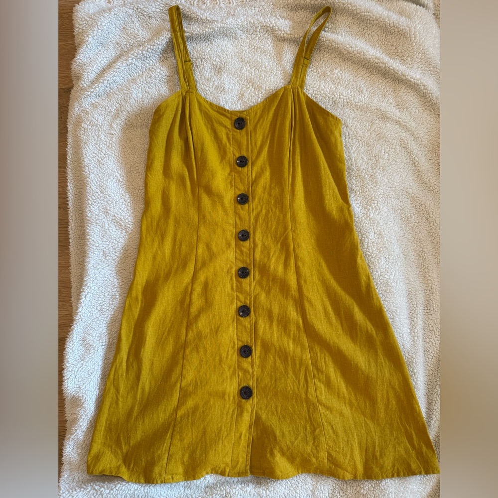 Express Yellow Buttoned dress